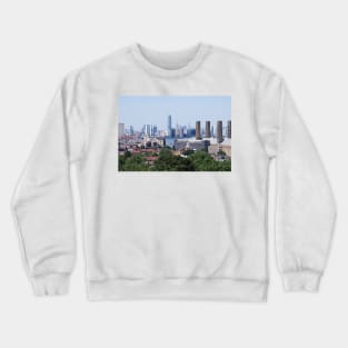 London Skyline Skyscrapers view from Greenwich Crewneck Sweatshirt